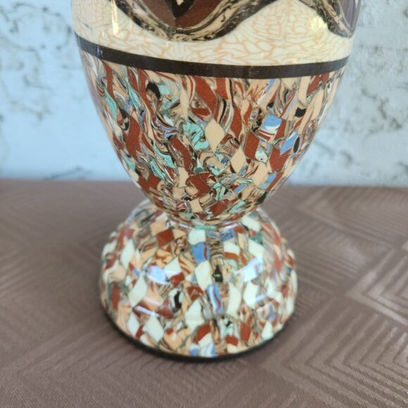 Jean Gerbino Vallauris Vase 12.5" French Mosaic Clay Inlay Pottery Vintage - Picture 3 of 16